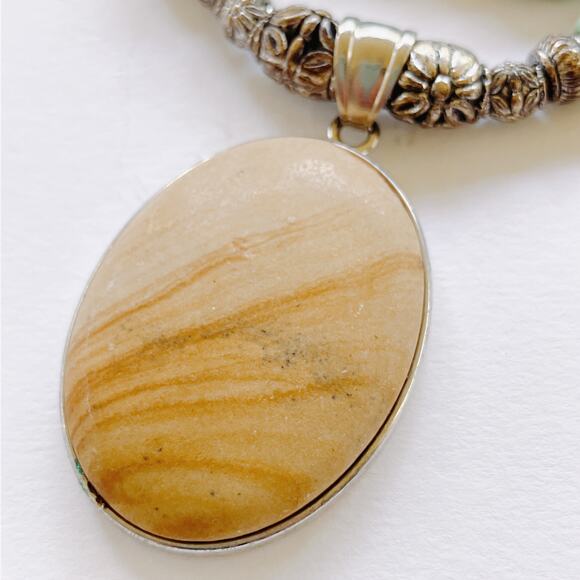 Artisan Necklace Jasper Turquoise Beads Boho Southwestern Style - Picture 9 of 16